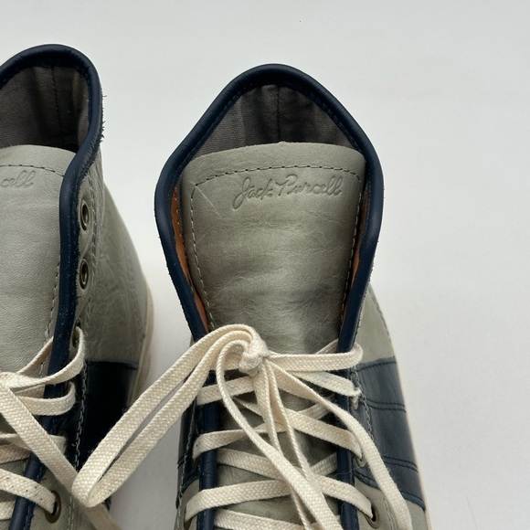 Converse Jack Purcell Johnny Hi-Top Sneakers Men's 9.5/Women's 11 Gray Leather - Picture 3 of 14